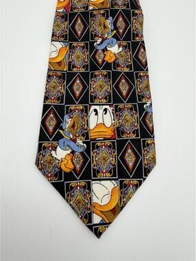 Vintage Donald Duck Tie Atlas Design Goteborg Sweden Silk Men's